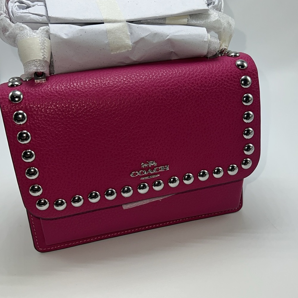 🩷HP🪅NWT COACH MINI KLARE CROSSBODY WITH SILVER RIVETS - Picture 9 of 16